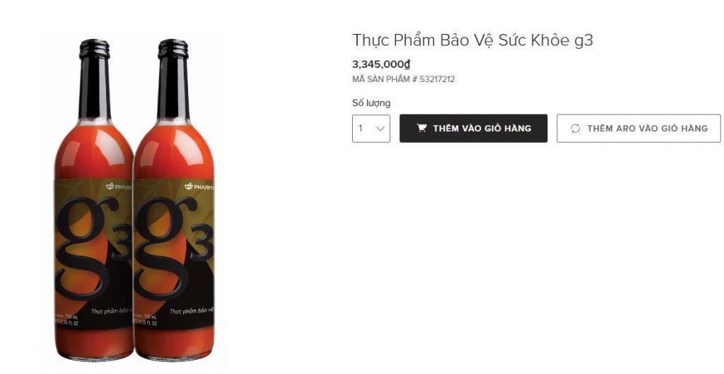 giá nước gấc G3 chính hãng từ công ty Nuskin-nubeauty.webmau68.com